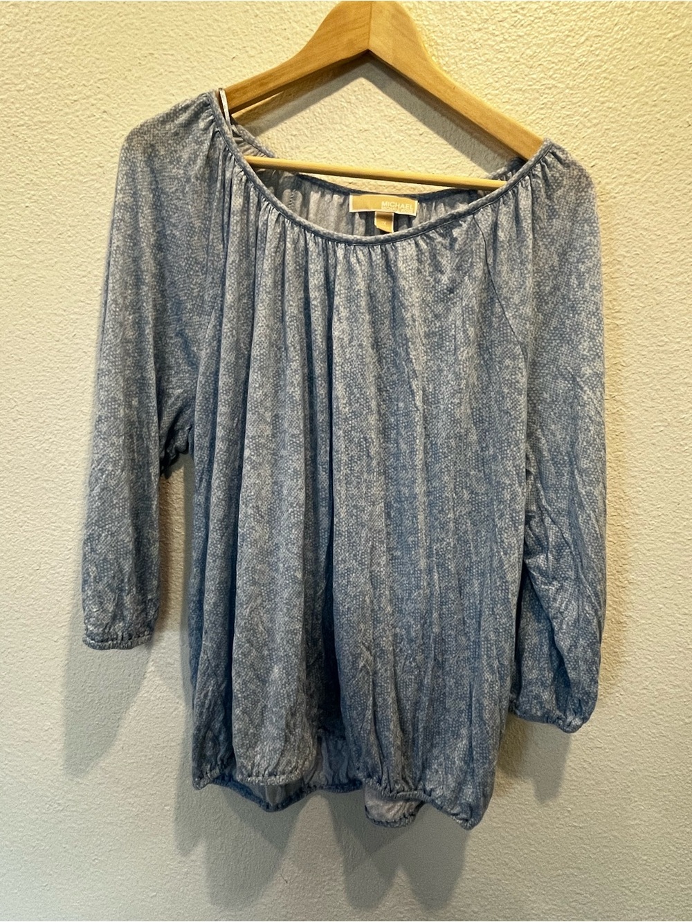 Michael Kors Light Blue Peasant Tunic Blouse